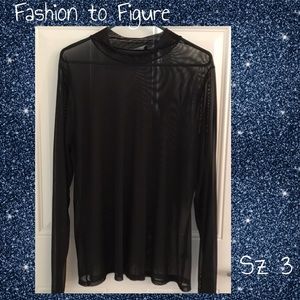 Fashion to Figure Sheer Mesh Top Sz 3